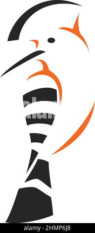 Simple Abstract Design of Hoopoe Bird Stock Vector