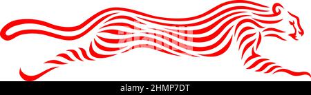 The movement of the air flow while the cheetah running Stock Vector
