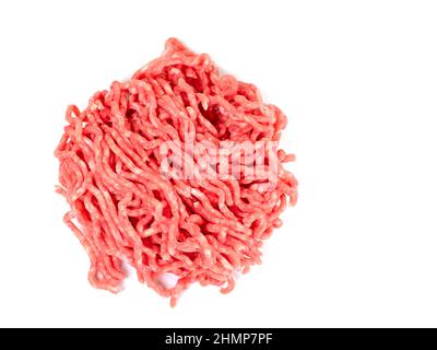 Chopped meat isolated against white background Stock Photo