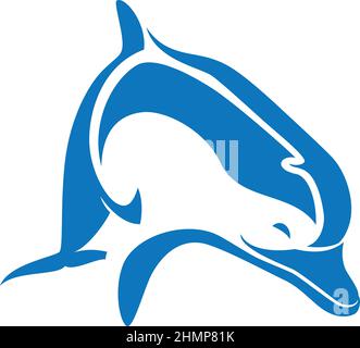 Blue dolphin Simple Tribal Style vector Stock Vector
