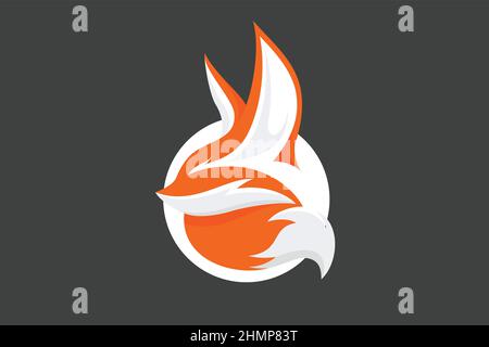 Fennec Fox Head with Flying Phoenix Negative Space Logo Design Stock Vector