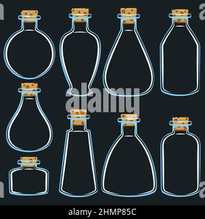 Transparent jar. Empty glass bottles liquid food containers vector rea By  ONYX