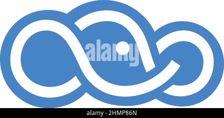 Cloud Service Icon Like a Head of Elephant Stock Vector