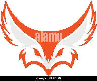 Simple Fennec Fox with Hidden Eagle Shape Vector Design Stock Vector