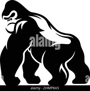 Simple Illustration of Silverback Gorilla Stock Vector