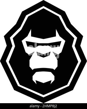 Edgy Geometric Design of Gorilla Head Stock Vector