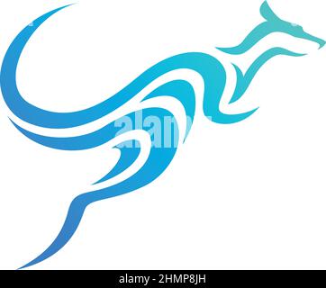 Abstract Design of Kangaroo Jumping Stock Vector