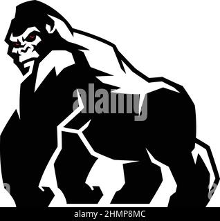 Simple Illustration of Silverback Gorilla Stock Vector