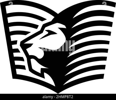 Head of Lion Shaped As A Book Stock Vector