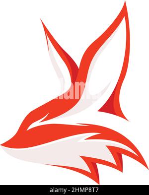 Fennec Fox Head with Flying Phoenix Negative Space Vector Design Stock Vector