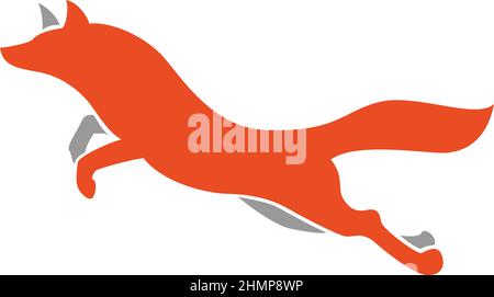 Silhouette of Jumping Fox vector Stock Vector