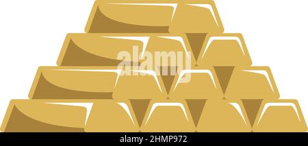 Stack of Gold Bars (Pyramid Shape) Stock Vector