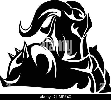 Silhouette of Medieval Knight Armor Stock Vector