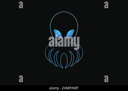 Octopus with alien style Stock Vector