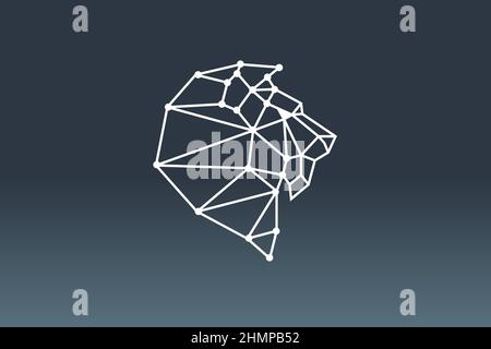 Polygon Design of Lion Head Stock Vector