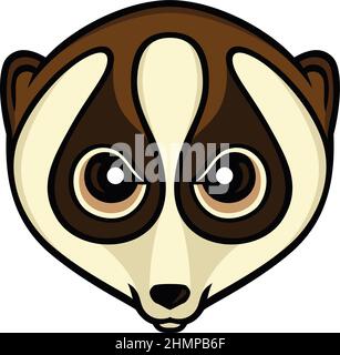 Head of Serious Slow Loris Stock Vector