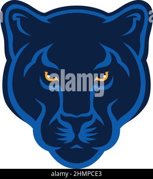 Head of Black Panther Sport Team Logo Design Stock Vector