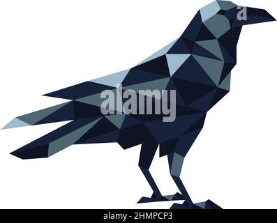 Low Poly Design of Raven Stock Vector