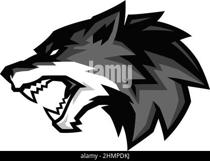 Edgy Design Head of Aggressive Wolf Stock Vector