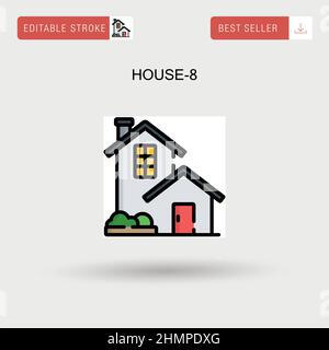 House-8 Simple vector icon. Stock Vector