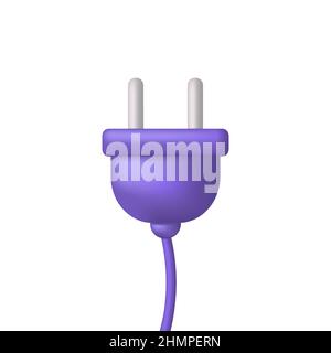 Electric power plug. 3d rendering isolated on white background Stock Vector