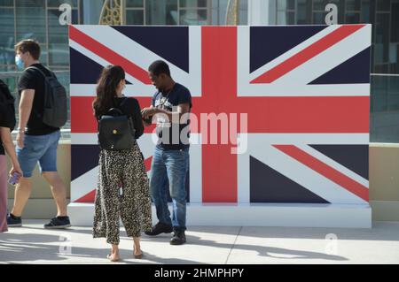 The UK Pavilion at Expo 2020 Dubai in United Arab Emirates - February 1, 2022. Stock Photo