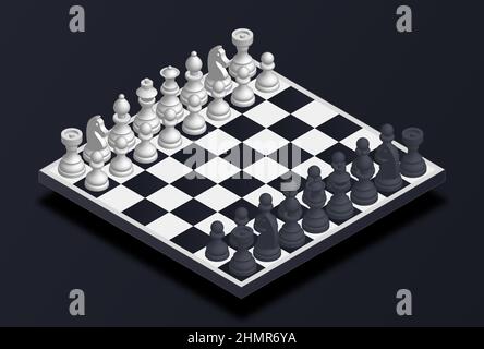 Isometric chess board Stock Vector