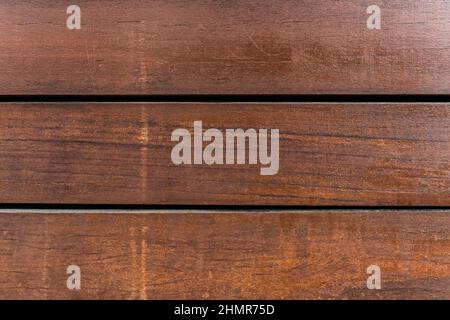 three planks of reddish varnished wood. vector wood background texture Stock Photo
