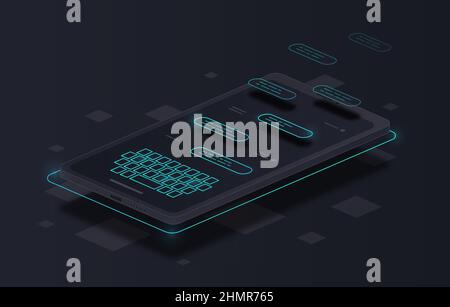 Text message isometric Stock Vector