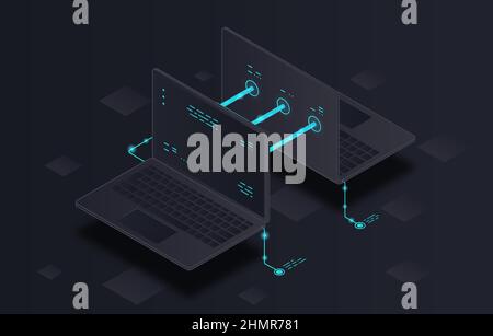 Two laptop computers Stock Vector