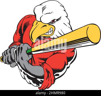 Eagle Mascot Batter Vector Illustration Stock Vector