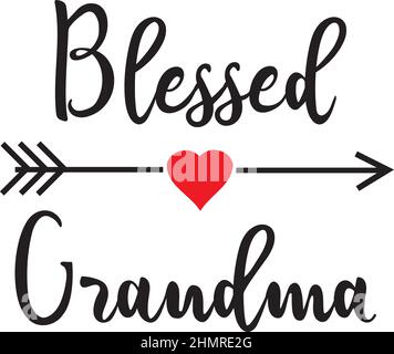 Vector Illustration of blessed grandma with arrow and a heart Stock Vector