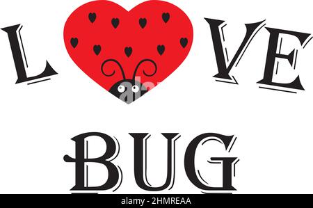 Vector Illustration of love bug, ladybug, strawberry. Stock Vector