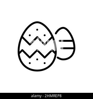 Easter eggs. Pixel perfect, editable stroke icon Stock Vector