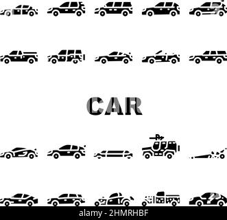 Car Transport Different Body Type Icons Set Vector Stock Vector