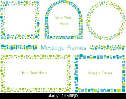 Vector mosaic frames set isolated on a white background. Vector illustration. Stock Vector