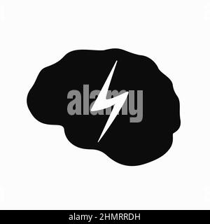 Stroke, Epilepsy and alzheimer awareness, seizure disorder, stroke, ADHD. Illustration of the medical black style vector icon of the encephalography h Stock Vector