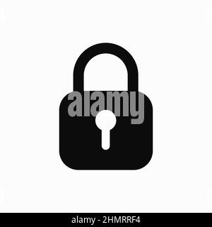 Padlock icon sign design on isolated white background. Vector clipart illustration. Lock sign for website or app. Stock Vector