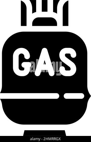 gas cylinder glyph icon vector illustration Stock Vector