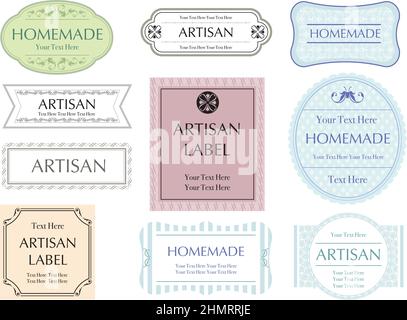 Set Of Pastel Color Labels With Text Space Isolated On A White Background. Vector Illustration. Stock Vector