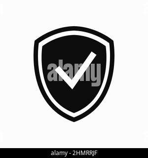 Shield check mark flat icon. Vector clipart illustration. Stock Vector