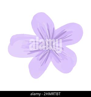 Vector Paint element of hand-drawn watercolor pink flower on a white background. Use for menus, invitations, wedding. Stock Vector