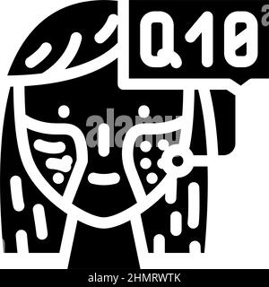 coenzyme q10 in cosmetics glyph icon vector. coenzyme q10 in cosmetics ...