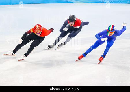 Beijing, China. 12th Feb, 2022. BEIJING, CHINA - FEBRUARY 11: Dylan Hoogerwerf of the Netherlands competing on the Men's 500m - Heats during the Beijing 2022 Olympic Games at the Capitol Indoor Skating on February 11, 2022 in Beijing, China (Photo by Iris van den Broek/Orange Pictures) NOCNSF Credit: Orange Pics BV/Alamy Live News Stock Photo