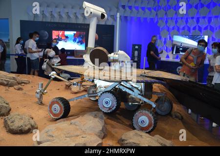 US pavilion displays a replica of Mars rover at Expo 2020 Dubai in United Arab Emirates - February 1, 2022. Stock Photo