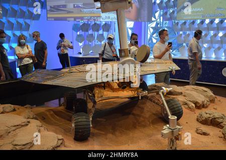 US pavilion displays a replica of Mars rover at Expo 2020 Dubai in United Arab Emirates - February 1, 2022. Stock Photo