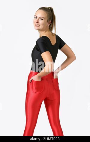 American apparel red disco pants best sale