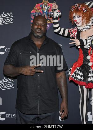 Shaquille O'Neal arrives at SHAQ'S Fun House presented by FTX held at The  Shrine in Los Angeles, CA on Friday, ?February 11, 2022. (Photo By Sthanlee  B. Mirador/Sipa USA Stock Photo 