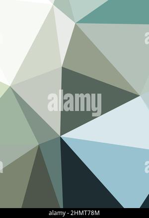 Abstract Low Polygon color Generative Art background illustration Stock Vector