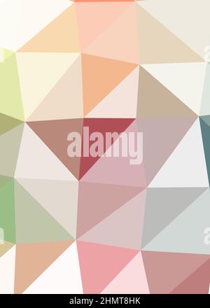 Abstract Low Polygon color Generative Art background illustration Stock Vector